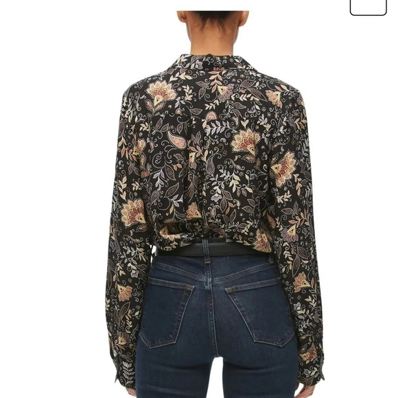 Michael Stars Alexei Printed Bow Front Button-Down Shirt in 3X - New! - Picture 2 of 9